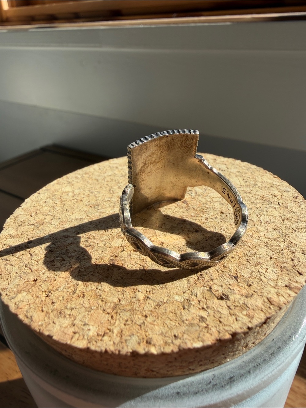 Handcrafted Vintage Finnish Spoon Ring Size 13 - Picture 4 of 6